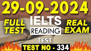 IELTS Reading Test 2024 with Answers  29092024  Test No  334 [upl. by Mackie274]