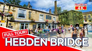 HEBDEN BRIDGE  4K Walk around Hebden Bridge in West Yorkshire England  Virtual Walk [upl. by Ihsakat]