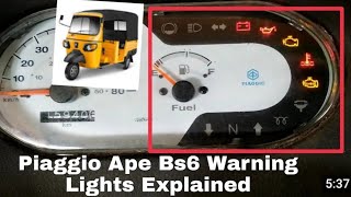 ஆபே சென்சார் ஆட்டோ டேஷ்போர்டு பற்றிய தகவல்ape auto dashboard light indication  Ape BS6 auto sensor [upl. by Leribag]