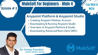 2  MuleSoft Tutorials MCD amp MCIA  Anypoint Platform Account Overview  Anypoint Studio Donwload [upl. by Fronia]