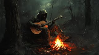 4 Hours of Post Apocalyptic Acoustic Guitar STALKERMetro Inspired with campfire ambience [upl. by Aisanahta828]