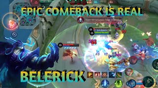 HARD GAME CARRY LAYLA EPIC COMEBACK MOMENT BELERICK BUILD TANK MLBB [upl. by Rehm]