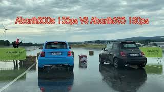 Abarth500e 155ps VS Abarth695 180ps [upl. by Safko]