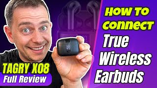 How to connect true wireless earbuds TAGRY X08  Review 2023 [upl. by Marvella]