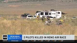 Pilots killed in collision at Reno Championship Air Races [upl. by Odlauso694]