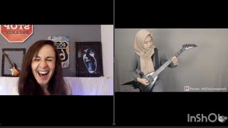 Meliani Siti Sumartini quotSkid Row 18 and a Life  guittar coverquot reaction plus some mistakes 😅 [upl. by Winn]