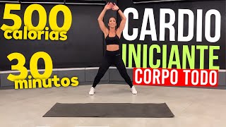 CARDIO para INICIANTES  30MIN  Queime 500 calorias  Corpo Todo [upl. by Ylagam]