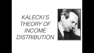 Kaleckis theory of Income distribution [upl. by Esme]