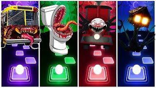 SKIBIDI TOILET 🆚 EXTRA SLIDE 🆚 BUS EATER 🆚 HOUSE HEAD 🆚 ODDBODS  Tiles Hop EDM Rush [upl. by Minabe757]