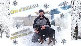 ON SAMUSE AVEC MON CHIOT ROTTWEILER DE 4 MOIS [upl. by Ecnaret866]