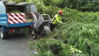 Jansen GTS1500E Small wood chipper In action [upl. by Nois]