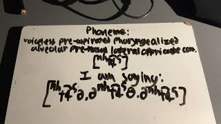 Phone ⁿʰt͡ɬˤ voiceless preaspirated pharyngealized alveolar prenasal lateral affricate cons [upl. by Ynar253]