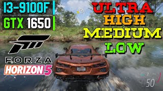 FORZA HORIZON 5  GTX 1650 4GB  I39100F  16GB RAM TEST LOW  MEDIUM  HIGH  ULTRA [upl. by Acnaib]