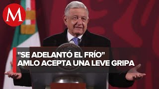 “Tengo un poco de ronquera” dice AMLO informa que tiene gripa [upl. by Aidil649]