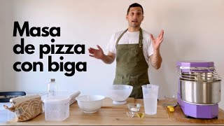 Masa de pizza con biga [upl. by Kotta998]