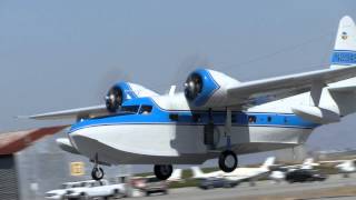 1948 Grumman G73 Mallard Takeoff San Carlos Airport [upl. by Paten]