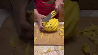 Peeling Pineapple shorts food new fruit subscribe video [upl. by Hamo950]