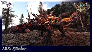 XAnkylosaurus Taming On Volcano Island  ARK Fjordur Mod Map 8 [upl. by Roscoe]