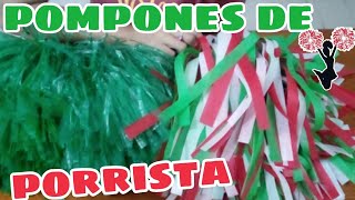 COMO hacer POMPONES de PORRISTA con PAPEL CHINAPOMPONES de rafia [upl. by Rolland]