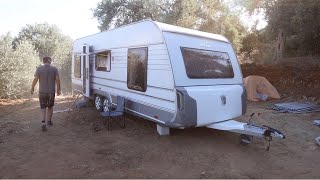 Caravan arrives set up an electricity system going for a swim  EP 4 [upl. by Talie]