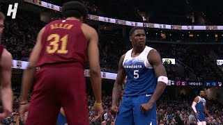 Anthony Edwards gets a technical after this dunk on Jarrett Allen 🤔 [upl. by Pronty]