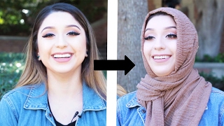 Women Try Wearing Hijabs For Hijab Day [upl. by Hanahs]