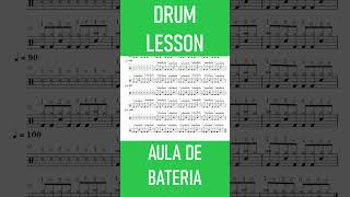 Aula de Bateria Levada 9 com 2 Crashes drumlesson drumlessons drum drums drummer [upl. by Ettie]