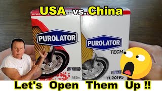 Purolator L20195 Oil Filter Cut Open vs Purolator TECH TL20195 Oil Filter Cut Open Comparison [upl. by Esinereb361]