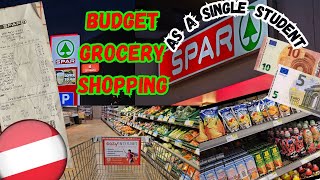 🇦🇹15€ Grocery Shopping at Spar SalzburgAustria Food Budget for Dinner of two Students from Germany [upl. by Aerahs]