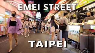 Taiwan Night Walk  Emei Street  Taipei Night Market Walking Tour [upl. by Lledra]