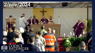 La strana messa di Bergoglio 2112024 i 4 concelebranti non gli fanno dire una parola [upl. by Hett]