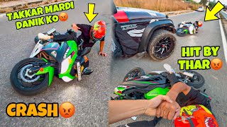 Takkar Mardi😡 THAR Se Ninja 300 and Danik CRASHED SUPERBIKE Modification Preparation for Ladakh Ride [upl. by Aniral]