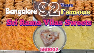 SRI RAMA VILAS SWEETS  This 92years Famous In Bangalore  560002 [upl. by Bertilla76]