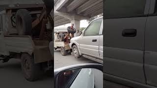 Towing of Tata Safari on Road going for Repairing [upl. by Llerdnam763]