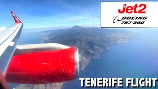 4K HDR Jet2com Boeing 757200 Flight Manchester Airport  Tenerife South [upl. by Ayin]