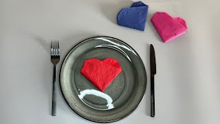 ❤️ How to Fold a Napkin into a Heart  Romantic Napkin Folding Tutorial 💖 [upl. by Dagley]