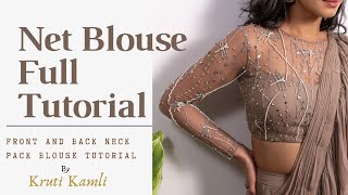 Net Blouse Cutting And Stitching Full Tutorial  Designar Blouse Tutorial  Princess Cut Blouse [upl. by Oirasor]