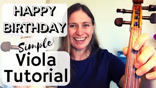 Happy Birthday on Viola sheet music Happy Birthday Viola Tutorial [upl. by Assillem]