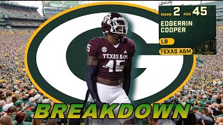 Breakdown Of NEW Packers LB Draft Selection Edgerrin Cooper [upl. by Kablesh344]