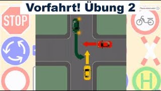 Vorfahrt erklärt  Vorfahrtsregeln erklärt  Übungsaufgabe 2  rechts vor links  Verkehrszeichen [upl. by Nelda]