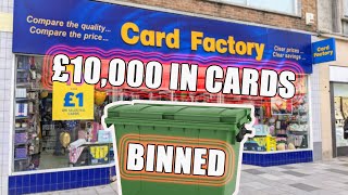 UK DUMPSTER DIVER SHOWS THE EXTREME WASTE BY UK STORE CARD FACTORY £10000 WASTED [upl. by Ogirdor]