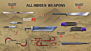 Shadow Fight 2  All Hidden Weapons  Unavailable Weapons [upl. by Ehtyaf]