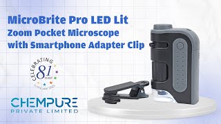 Chempure  MicroFlip™ 100x250x LED UV Pocket Microscope with Smartphone Clip MP250 [upl. by Nuawad995]