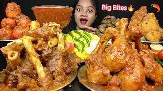 SPICY 🔥 MUTTON CURRY CHICKEN CURRY FISH CURRY EGG CURRY CHICKEN LIVER CURRY WITH RICE ASMR 🥵🌶️ [upl. by Eno763]