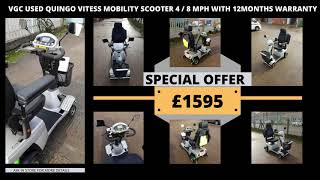 VGC QUINGO VITESS MOBILITY SCOOTER 4  8 MPH WITH WARRANTY [upl. by Ahsinaw]