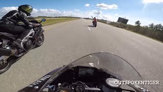 Ducati V4R vs Aprilia RSV4 1100 Factory vs Yamaha R1M  Street Race [upl. by Archangel652]