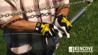 How to Tension Fence Wire With a Wire Tightener and Tension Spring [upl. by Laehcar131]