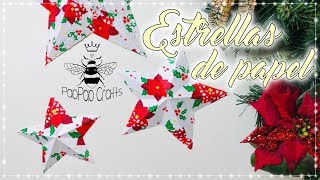 Estrellas de papel  Estrella 5 puntas  Moldes GRATIS  Decoración navideña  Paper stars [upl. by Shepley825]