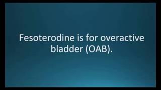 How to pronounce fesoterodine Toviaz Memorizing Pharmacology Video Flashcard [upl. by Alrrats750]