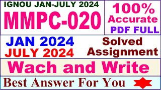 MMPC 020 solved assignment 2024  mmpc 020 solved assignment 20242025  mmpc 020 solved assignment [upl. by Boak]